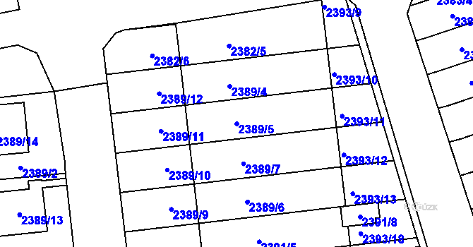 Parcela st. 2389/5 v KÚ Protivín, Katastrální mapa