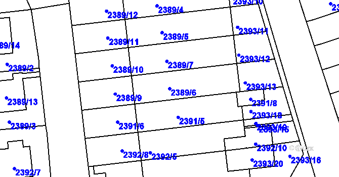 Parcela st. 2389/6 v KÚ Protivín, Katastrální mapa