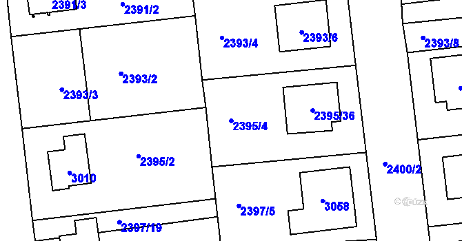 Parcela st. 2395/4 v KÚ Protivín, Katastrální mapa
