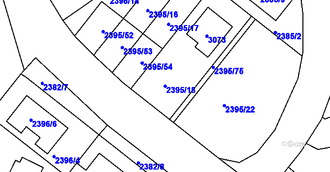 Parcela st. 2395/18 v KÚ Protivín, Katastrální mapa