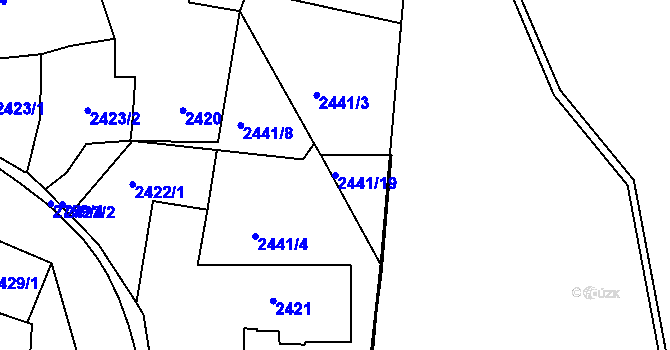 Parcela st. 2441/19 v KÚ Protivín, Katastrální mapa