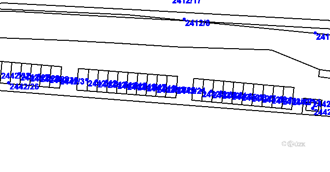 Parcela st. 2442/20 v KÚ Protivín, Katastrální mapa