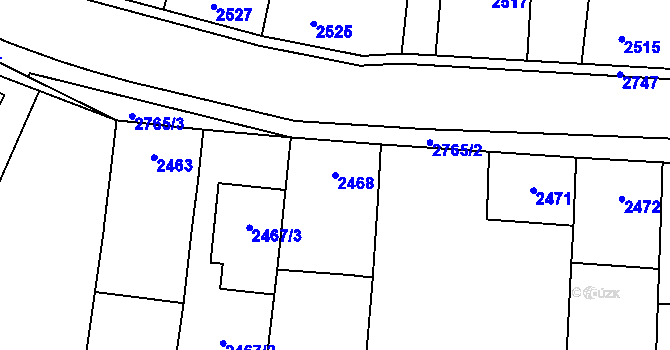 Parcela st. 2468 v KÚ Protivín, Katastrální mapa