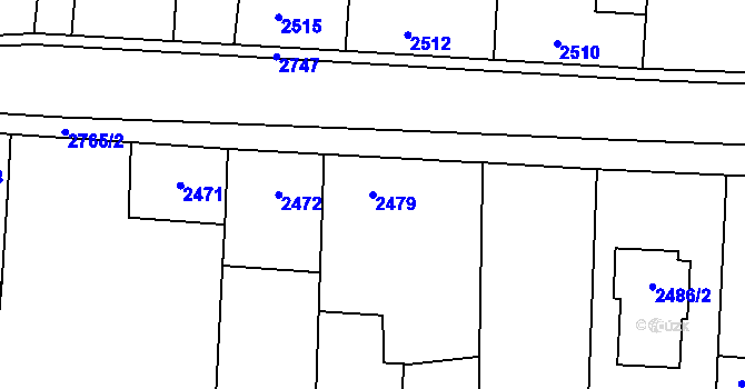 Parcela st. 2479 v KÚ Protivín, Katastrální mapa