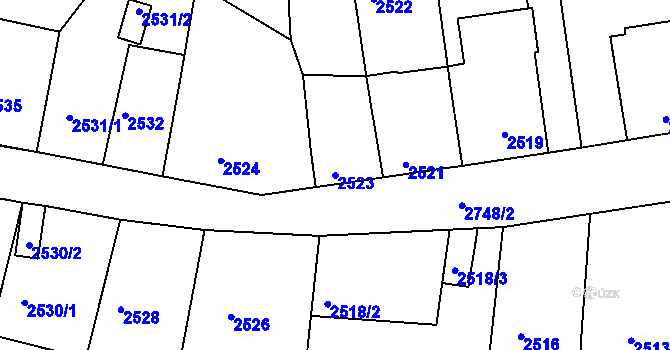 Parcela st. 2523 v KÚ Protivín, Katastrální mapa