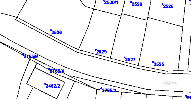 Parcela st. 2529 v KÚ Protivín, Katastrální mapa