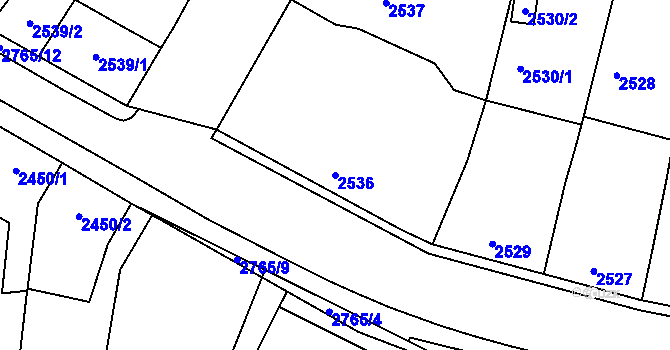 Parcela st. 2536 v KÚ Protivín, Katastrální mapa