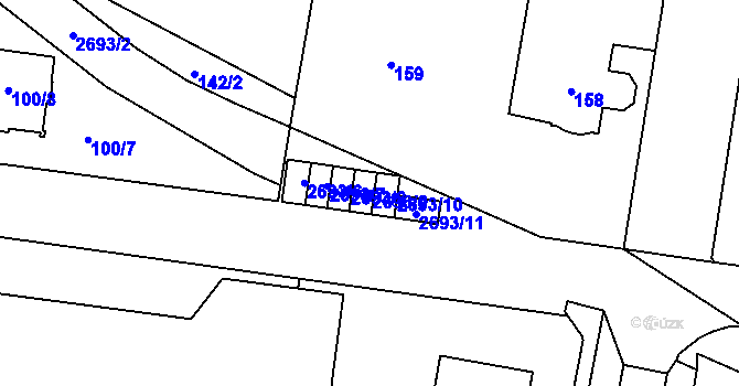 Parcela st. 2693/9 v KÚ Protivín, Katastrální mapa