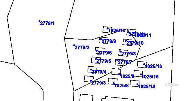 Parcela st. 2779/6 v KÚ Protivín, Katastrální mapa