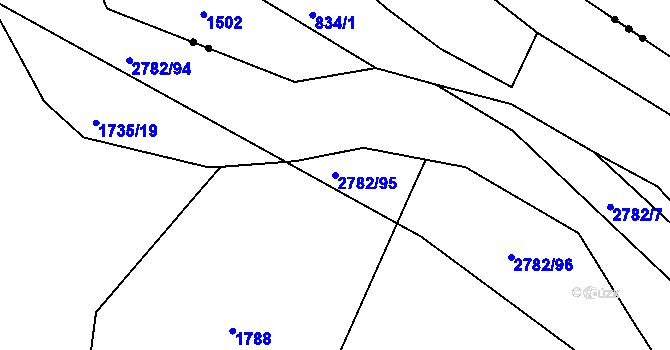 Parcela st. 2782/95 v KÚ Protivín, Katastrální mapa