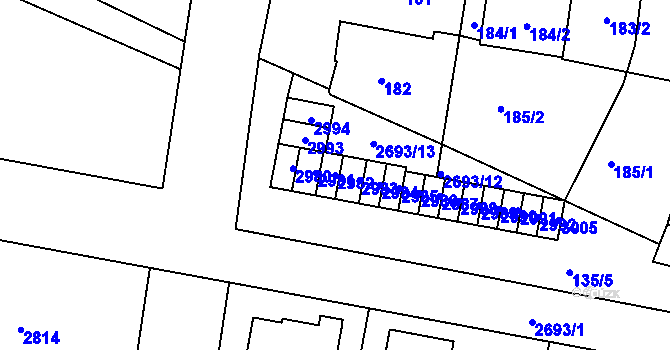 Parcela st. 2982 v KÚ Protivín, Katastrální mapa