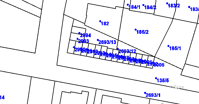 Parcela st. 2984 v KÚ Protivín, Katastrální mapa