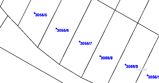 Parcela st. 3056/7 v KÚ Protivín, Katastrální mapa