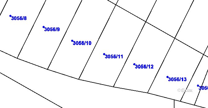 Parcela st. 3056/11 v KÚ Protivín, Katastrální mapa