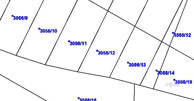 Parcela st. 3056/12 v KÚ Protivín, Katastrální mapa
