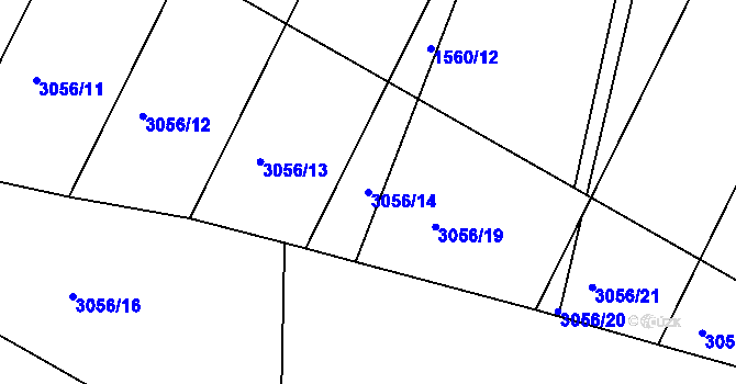 Parcela st. 3056/14 v KÚ Protivín, Katastrální mapa