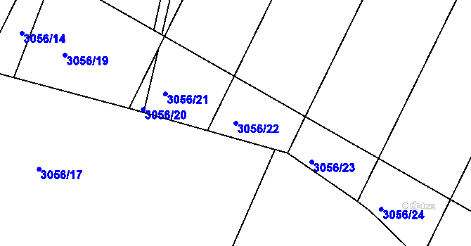 Parcela st. 3056/22 v KÚ Protivín, Katastrální mapa