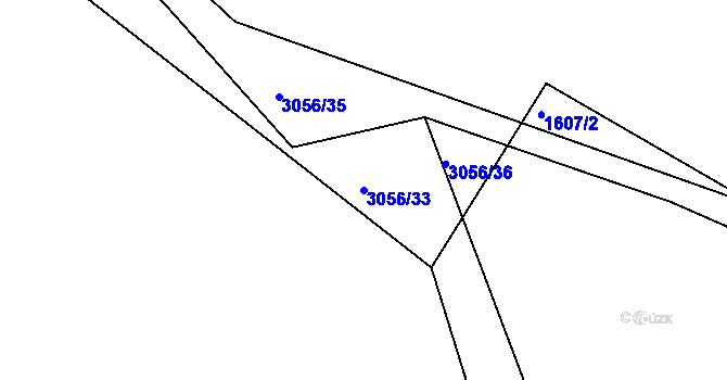 Parcela st. 3056/33 v KÚ Protivín, Katastrální mapa