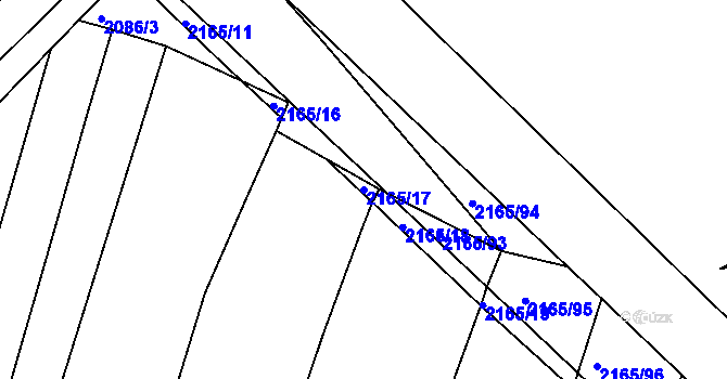Parcela st. 2165/17 v KÚ Protivín, Katastrální mapa