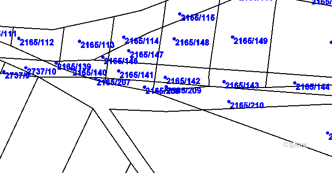 Parcela st. 2165/209 v KÚ Protivín, Katastrální mapa