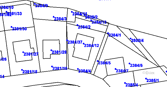 Parcela st. 2384/12 v KÚ Protivín, Katastrální mapa