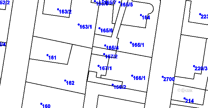 Parcela st. 167/2 v KÚ Protivín, Katastrální mapa