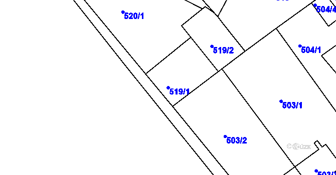 Parcela st. 519/1 v KÚ Protivín, Katastrální mapa