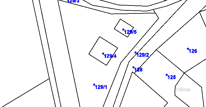 Parcela st. 129/4 v KÚ Provodín, Katastrální mapa