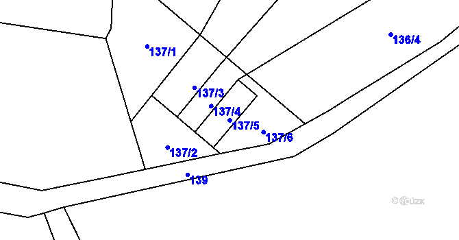 Parcela st. 137/5 v KÚ Provodín, Katastrální mapa