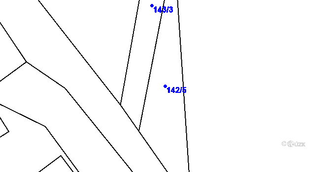 Parcela st. 142/5 v KÚ Provodín, Katastrální mapa