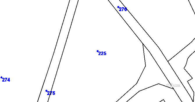 Parcela st. 225 v KÚ Provodín, Katastrální mapa