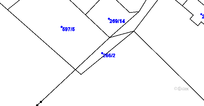 Parcela st. 266/2 v KÚ Provodín, Katastrální mapa