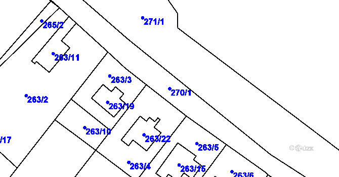 Parcela st. 270/1 v KÚ Provodín, Katastrální mapa