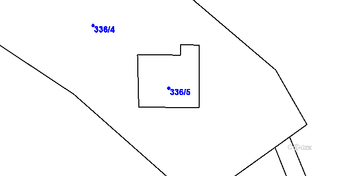 Parcela st. 336/5 v KÚ Provodín, Katastrální mapa
