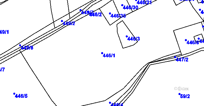 Parcela st. 446/1 v KÚ Provodín, Katastrální mapa