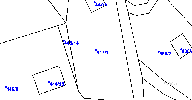 Parcela st. 447/1 v KÚ Provodín, Katastrální mapa