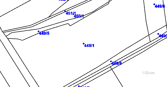 Parcela st. 449/1 v KÚ Provodín, Katastrální mapa