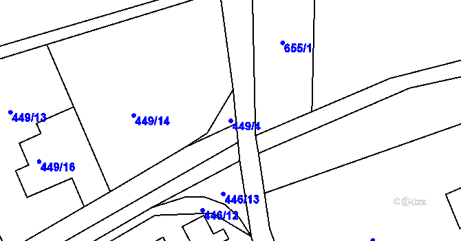 Parcela st. 449/4 v KÚ Provodín, Katastrální mapa