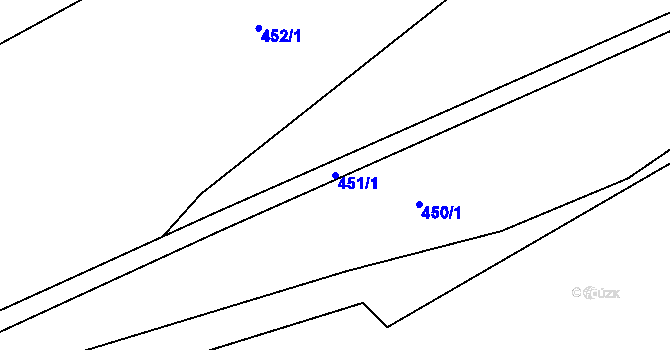 Parcela st. 451/1 v KÚ Provodín, Katastrální mapa