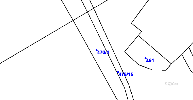 Parcela st. 470/4 v KÚ Provodín, Katastrální mapa