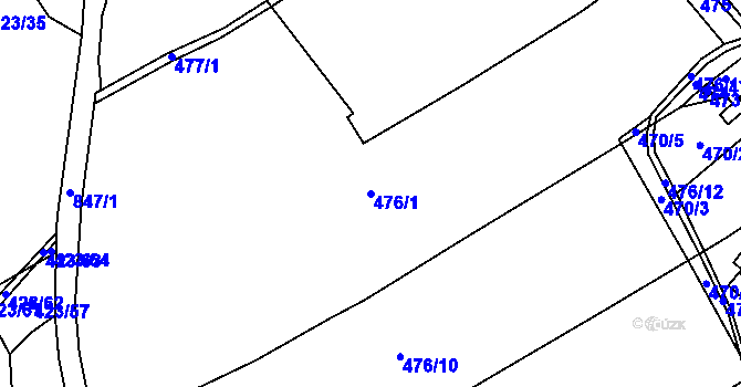 Parcela st. 476/1 v KÚ Provodín, Katastrální mapa
