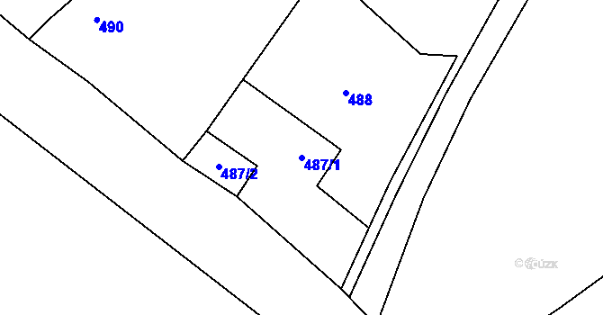 Parcela st. 487/1 v KÚ Provodín, Katastrální mapa