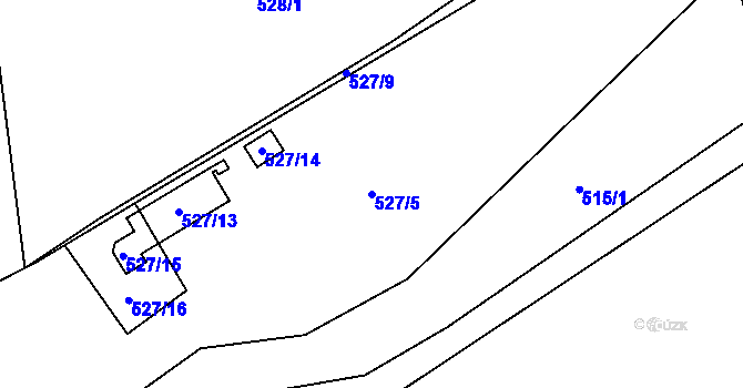 Parcela st. 527/5 v KÚ Provodín, Katastrální mapa