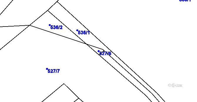 Parcela st. 527/6 v KÚ Provodín, Katastrální mapa