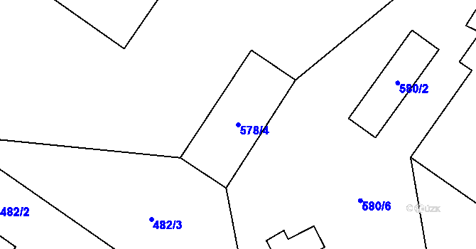 Parcela st. 578/4 v KÚ Provodín, Katastrální mapa