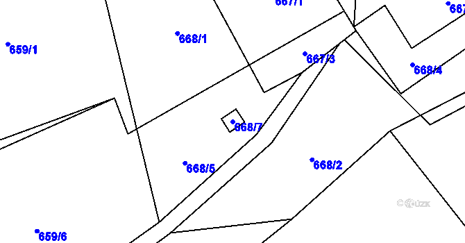 Parcela st. 668/7 v KÚ Provodín, Katastrální mapa