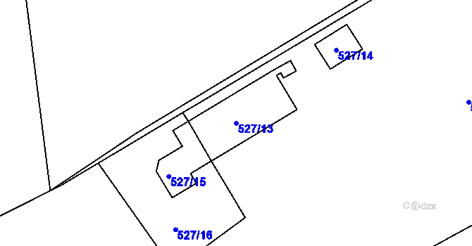 Parcela st. 527/13 v KÚ Provodín, Katastrální mapa