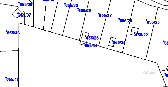 Parcela st. 655/44 v KÚ Provodín, Katastrální mapa