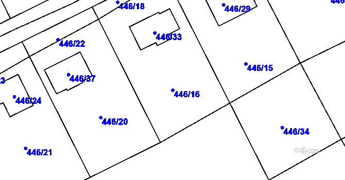 Parcela st. 446/16 v KÚ Provodín, Katastrální mapa