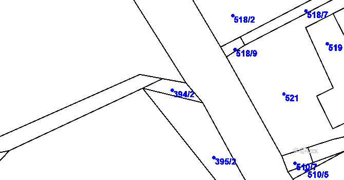 Parcela st. 394/2 v KÚ Provodín, Katastrální mapa